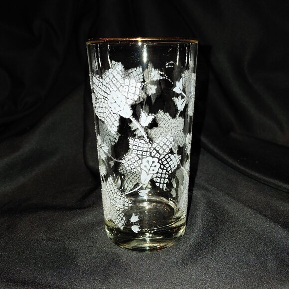 4 Perfect Libbey Vintage Raised Frosted with Gold Rim 10 oz. Glasses - Picture 3 of 4